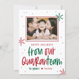 Quaranteam EDITABLE FÄRG Helgdag Photo Card Julkort