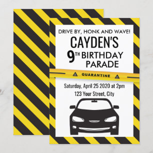 Quarantine Birthday Parad Inbjudan