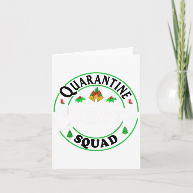 Quarantine Christmas Squad Matching Family Holiday Kort (Framsida)
