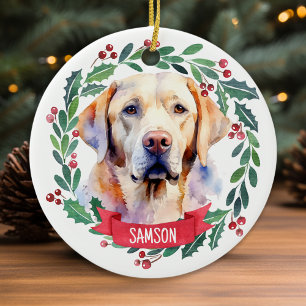 Quarantine Covid jul-Ansikte-masken Santa Hund Julgransprydnad Keramik