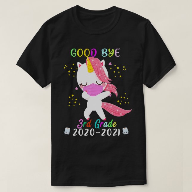 Quarantine Dabbing Unicorn 3rd klass, förra dagen  T Shirt (Design framsida)