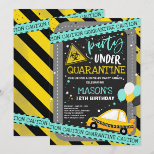 Quarantine Drive-By-Födelsedagsfest Parad Inbjudningar