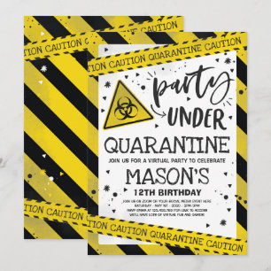 Quarantine Födelsedagsfest inbjudan Virtuell Zoom