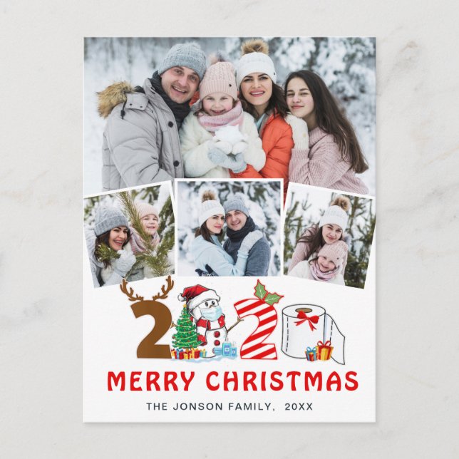 Quarantine God jul Rustic 4 PHOTO Hälsning Helg Vykort (Framsida)