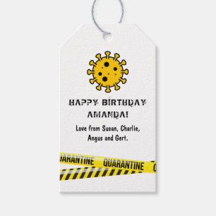 Quarantine Lockdown Birthday Presentetikett