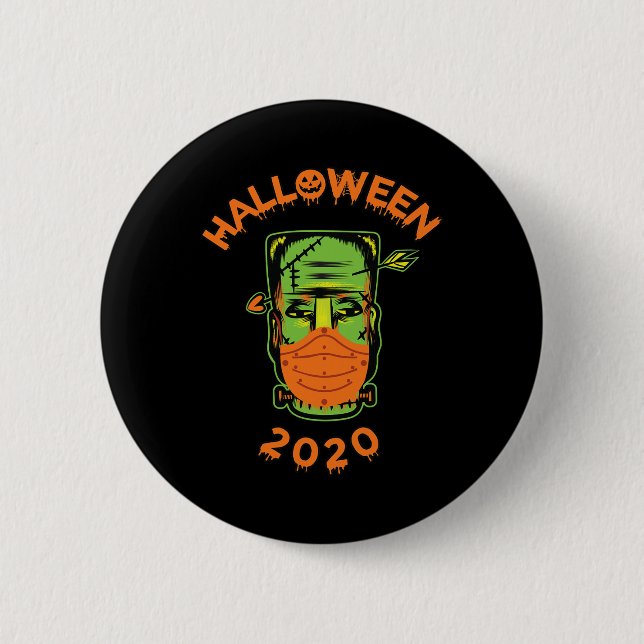 Quarantine-o-ween frankenstein With Mask' Collecta Knapp (Framsida)
