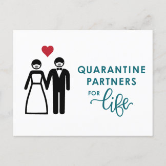 Quarantine Partners for Life | Blå Meddelande Vykort