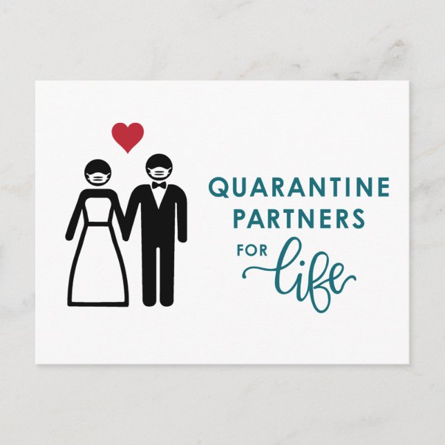 Quarantine Partners for Life | Blå Meddelande Vykort (Framsida)