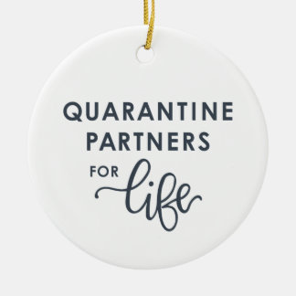 Quarantine Partners for Life | Coronavirus (Grått) Julgransprydnad Keramik