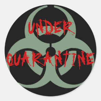 Quarantine Sticker Runt Klistermärke