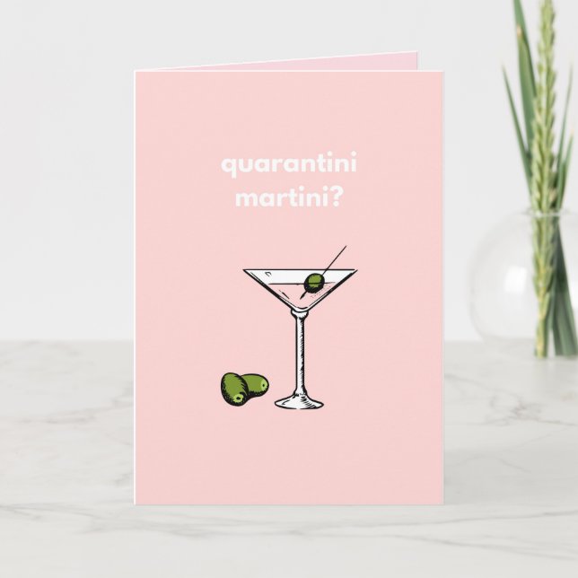 Quarantini Martini? Grattis på födelsedagen Covid  Kort (Framsida)