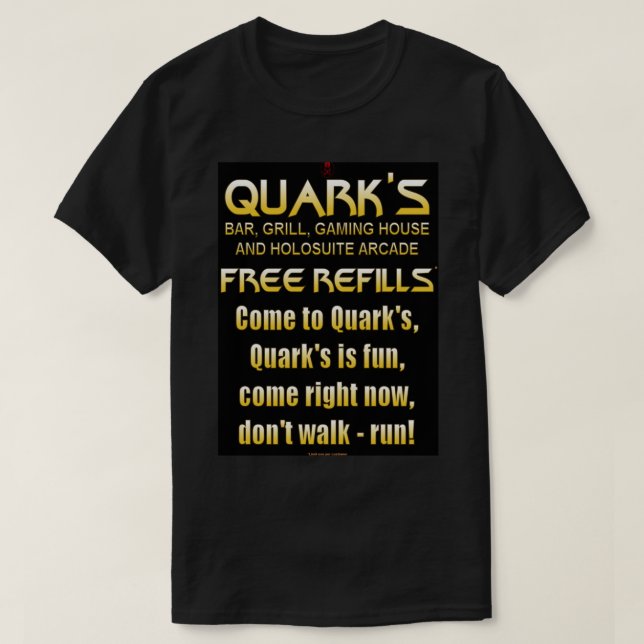 Quark pub, grill, spelhus och holosuite arcad t shirt (Design framsida)