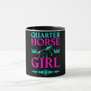 Quarter Horse Girl in Aqua and Rosa Mugg