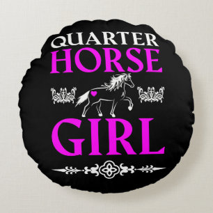 Quarter Horse Girl Rund Kudde