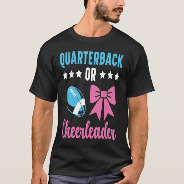 Quarterback Or Cheerleader Baby Announcement Gende T Shirt (Framsida)