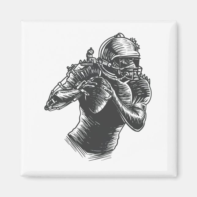Quarterback Steampunk Konstälskare Magnet (Framsidan)