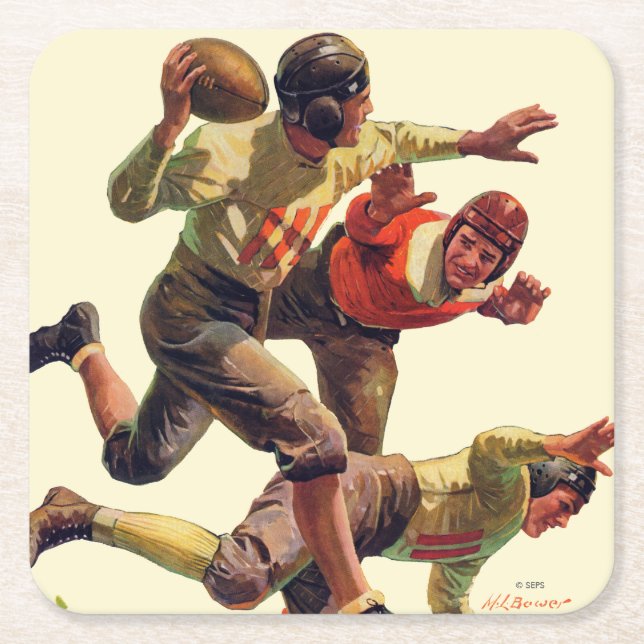 Quarterbacken passerar underlägg papper kvadrat (Framsidan)