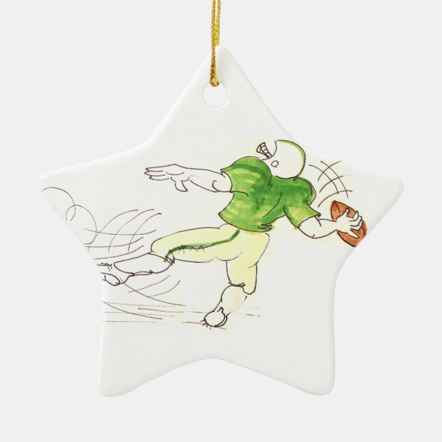 Quarterbackfotbollprydnad Julgransprydnad Keramik (Framsidan)