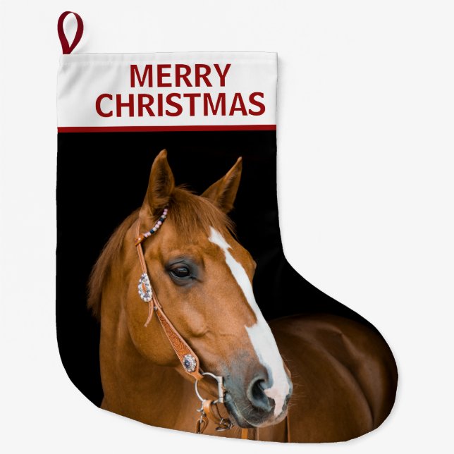 Quarterhorse God jul Stocking Stor Julstrumpa (Framsidan)