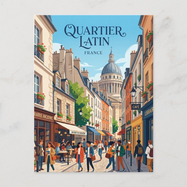 Quartier Latin Frankrike Vykort (Framsida)
