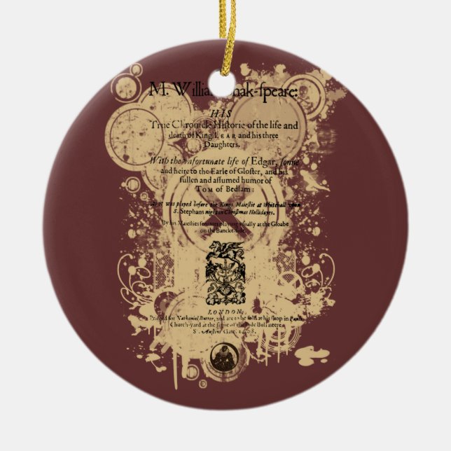 Quartoen för den Shakespeare kungen Lear beklär Julgransprydnad Keramik (Framsidan)