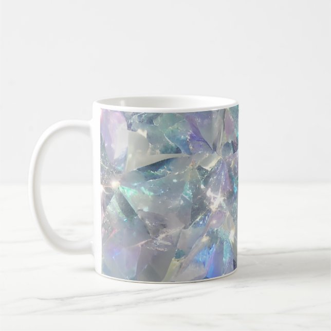 Quartz Crystal Sparkly Mönster Kaffemugg (Vänster)