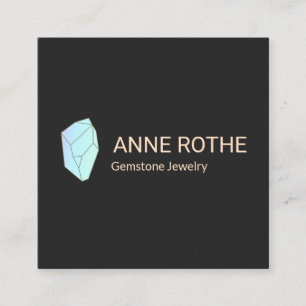 Quartz Gemstone Crystal Healer Jewelry Designer Fyrkantigt Visitkort