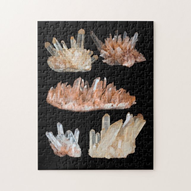 Quartz kristallals gemstone sten geologi bild pussel (Vertikal)