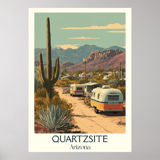 Quartzsite Arizona Retro Travel Poster (Framsidan)