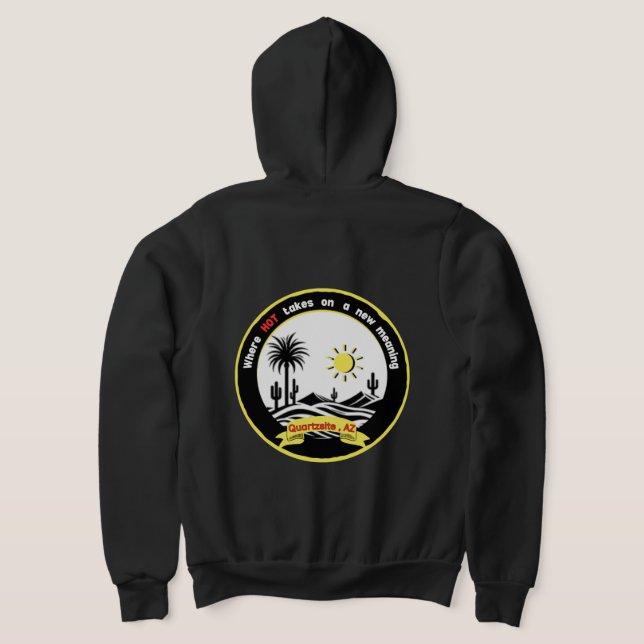 Quartzsite zippered Hoodie T Shirt (Laydown Baksida)