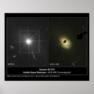 Quasar 3C 273 Hubble Telescope Poster