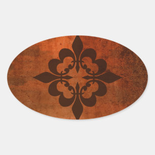 Quatre Fleur de Lis Ovalt Klistermärke