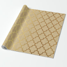 Quatrefoil Art Deco Kraft Guld Elegant Minimal