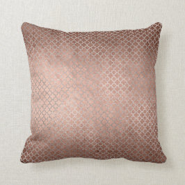 Quatrefoil Art Deco Rosa ros Guld Powder Glam Kudde