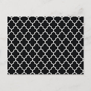 Quatrefoil Black and White Vykort
