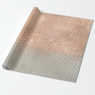 Quatrefoil Bride 16:e Ro Guld Möhippa Grått Presentpapper