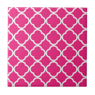 Quatrefoil Bright-Rosa Kakelplatta