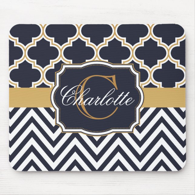 Quatrefoil Chevron Monogram Musmatta (Framsidan)