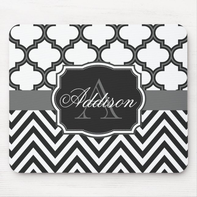 Quatrefoil Chevron Monogram Musmatta (Framsidan)