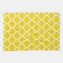 Quatrefoil citron - gula kökshanddukar
