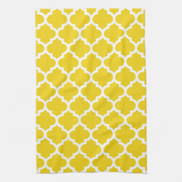Quatrefoil citron - gula kökshanddukar