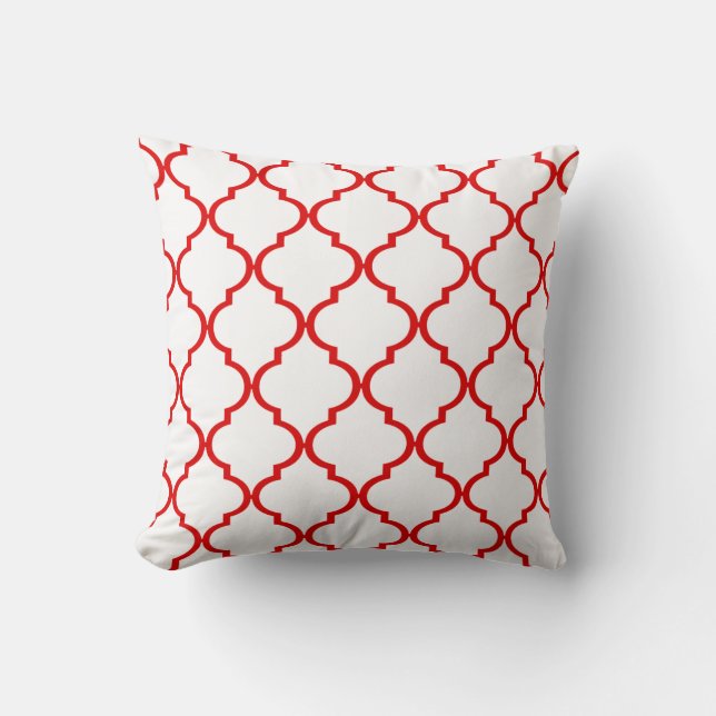 Quatrefoil DIY VÄLJER DIN EGNA FÄRG röd | Kudde (Framsida)