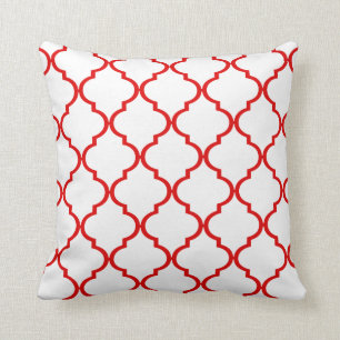 Quatrefoil DIY VÄLJER DIN EGNA FÄRG röd Kudde
