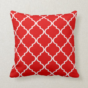 Quatrefoil DIY VÄLJER DIN EGNA FÄRG röd Kudde