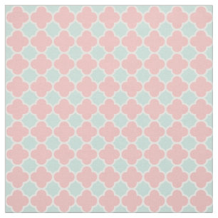 Quatrefoil för korallMintgrönt mönster Tyg