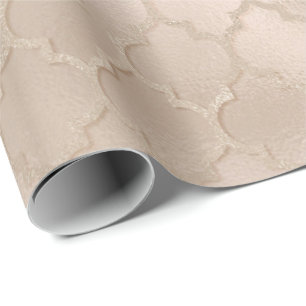 Quatrefoil för Pearly Titanium elfenben Glass Presentpapper