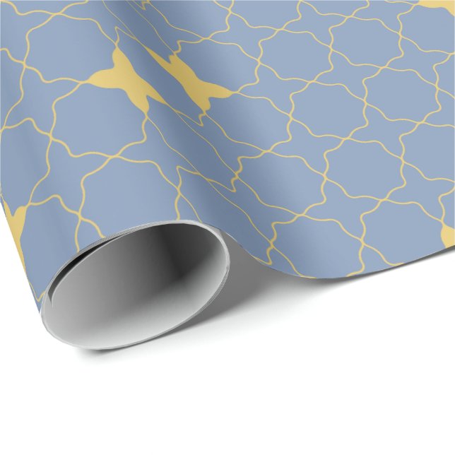 Quatrefoil Geometric Pattern Wrapping Paper Presentpapper (Rullad Hörn)