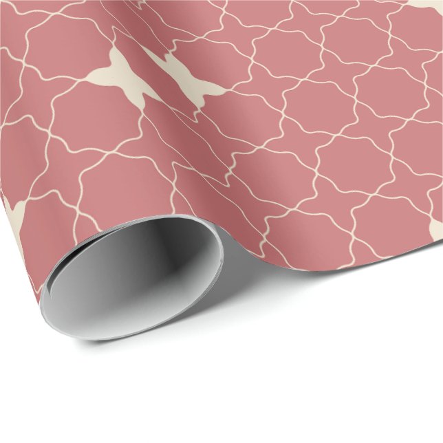 Quatrefoil Geometric Pattern Wrapping Paper Presentpapper (Rullad Hörn)