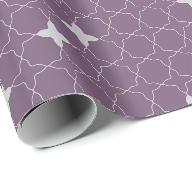 Quatrefoil Geometric Pattern Wrapping Paper Presentpapper (Rullad Hörn)