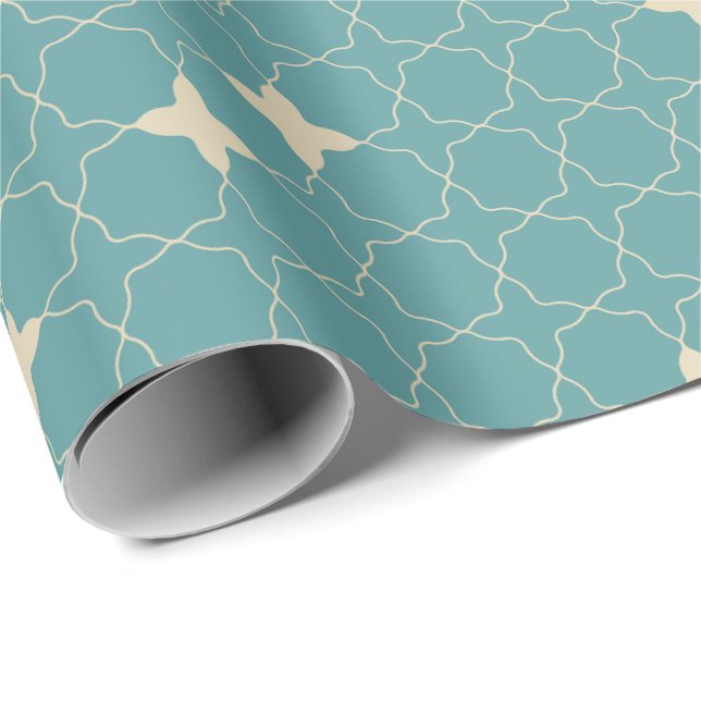 Quatrefoil Geometric Pattern Wrapping Paper Presentpapper (Rullad Hörn)
